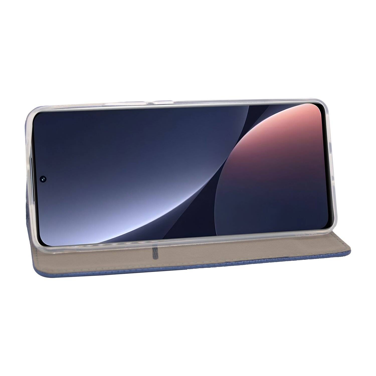 Buch Tasche "Smart" für XIAOMI 12 Handy Hülle Etui Brieftasche Schutzhülle mit Standfunktion, Kartenfach Blau