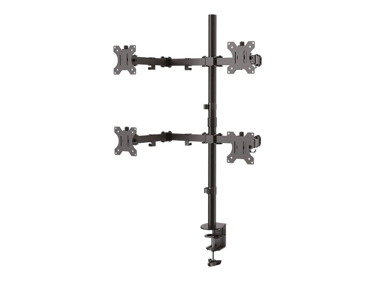 Neomounts FPMA-D550D4 - Befestigungskit (Tischplattenbohrung, Spannbefestigung für Tisch, Stange, 4 VESA-Adapter, 4 Arme