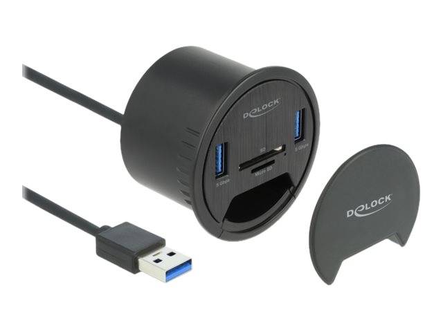 Delock Hub - 2 x USB 3.2 Gen 1 - für Unterputzmontage - geeignet