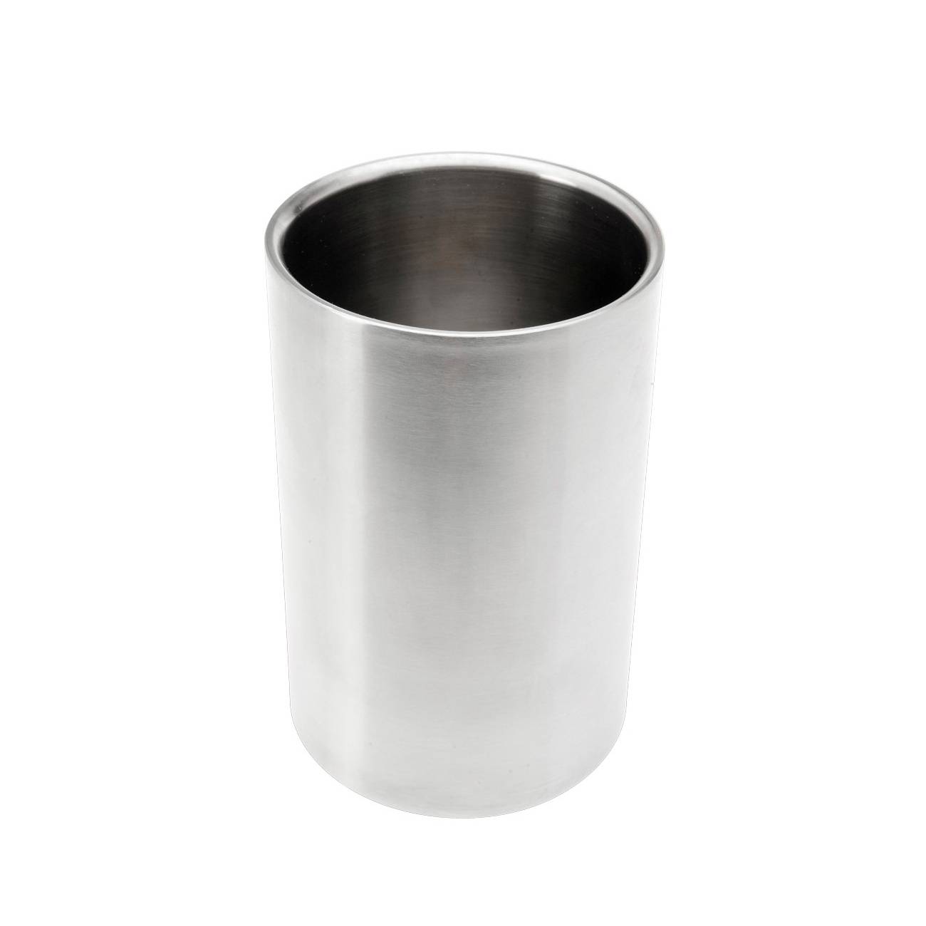 Weinkühler aus Edelstahl, 19x12x18cm, doppelwandig im Geschenkkarton, silber