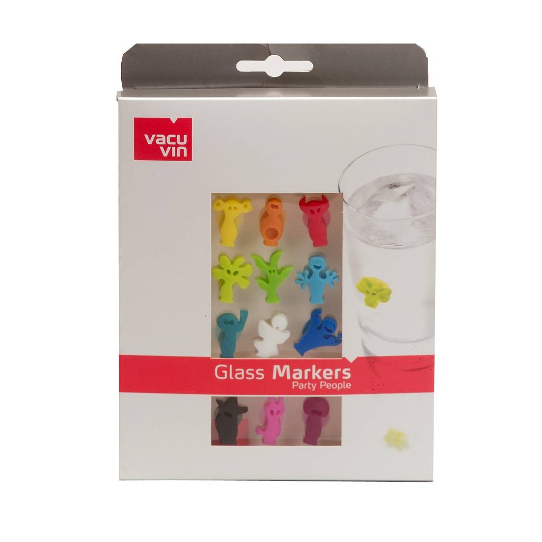 Vacu Vin 1886060 Glasmarker "Party People", mehrfarbig, 12-teilig (1 Set)