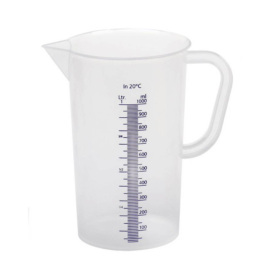 Vit-Lab Messbecher mit Henkel, aus PP, bis 100 °C, 1 l, Ø 11 x 18 cm, transparent (1 Stück)