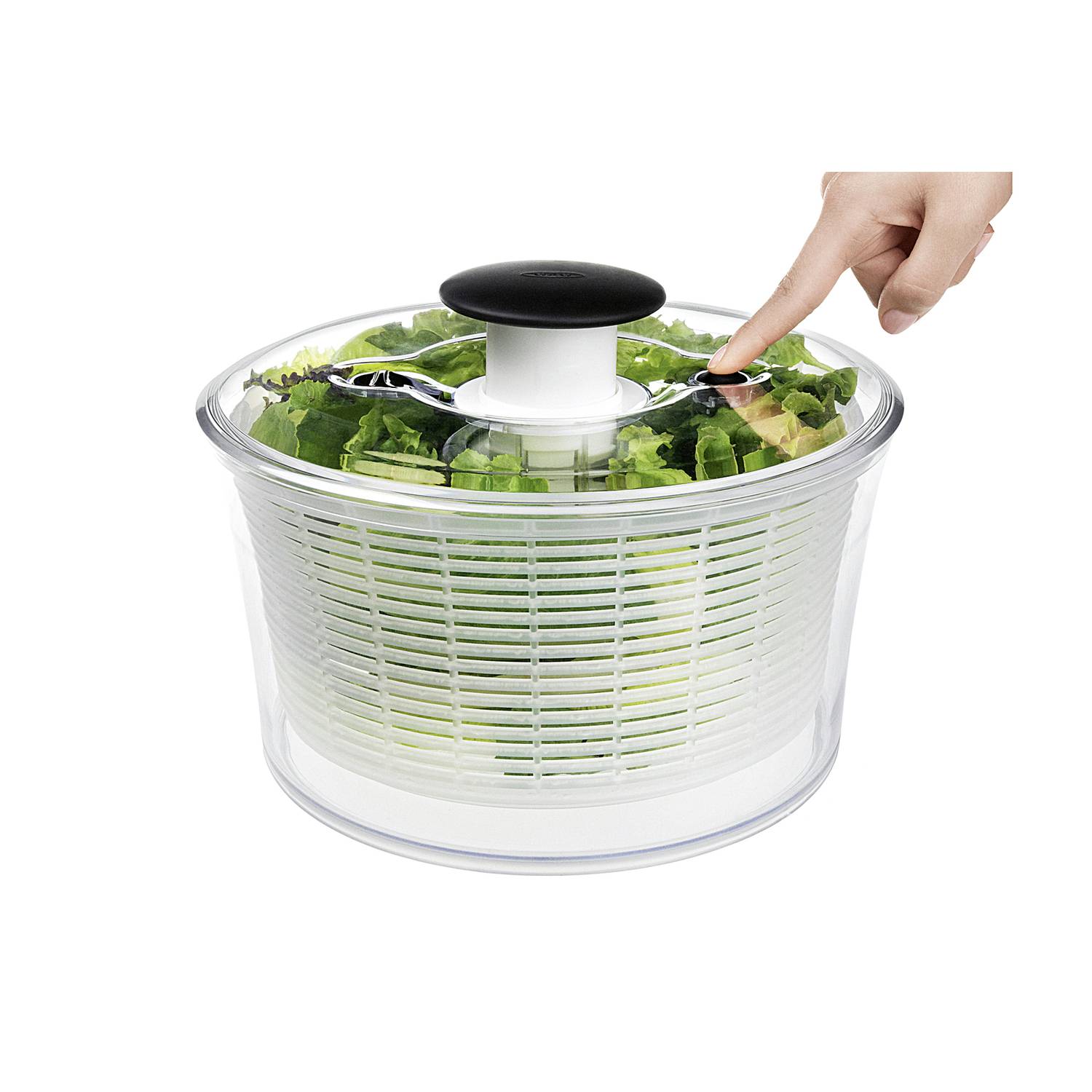 OXO 1351680V3MLNYK Salat-/Kräuterschleuder klein, klar