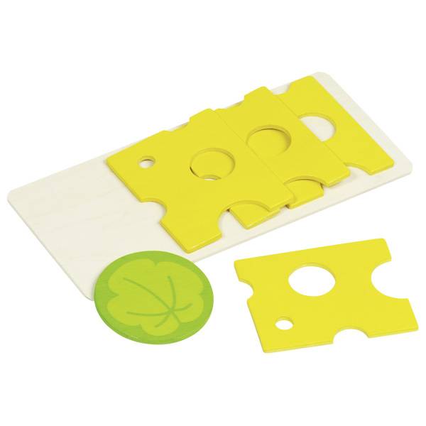 goki 51811 Käseaufschnitt 4 Scheiben, 1 Salatblatt, 1 Tomate, mehrfarbig, 6-teilig (1 Set)