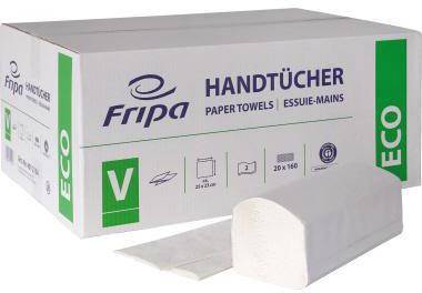 Packung Fripa-Papierhandtücher mit der Beschriftung „HANDTÜCHER