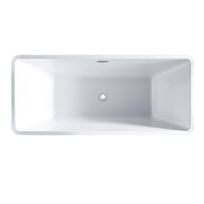 Freistehende Badewanne Indiã - L.170 x B.75 x H.60 cm - Acryl - Ablaufgarnitur mit Druckknopf - Weiß - OCEANIC