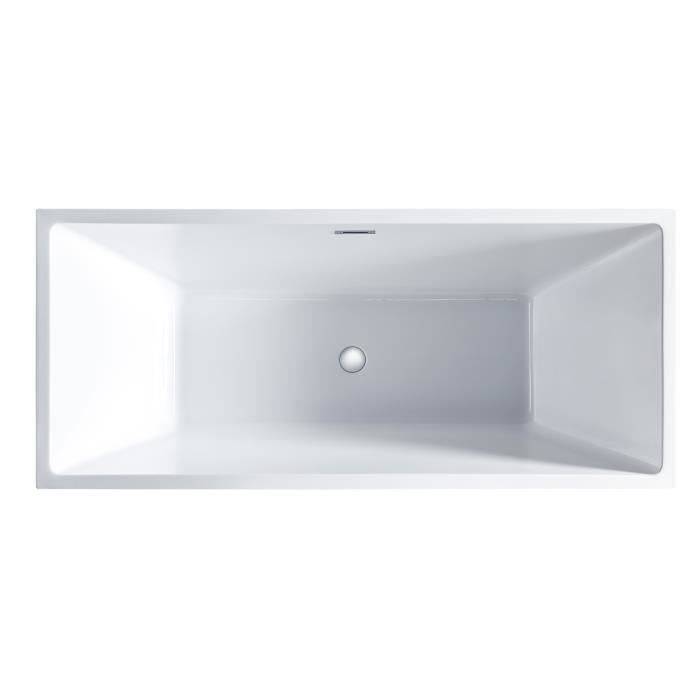 Freistehende Badewanne Noã - L.170 x B.80 x H.59 cm - Acryl - Ablaufgarnitur mit Druckknopf - Weiß - OCEANIC