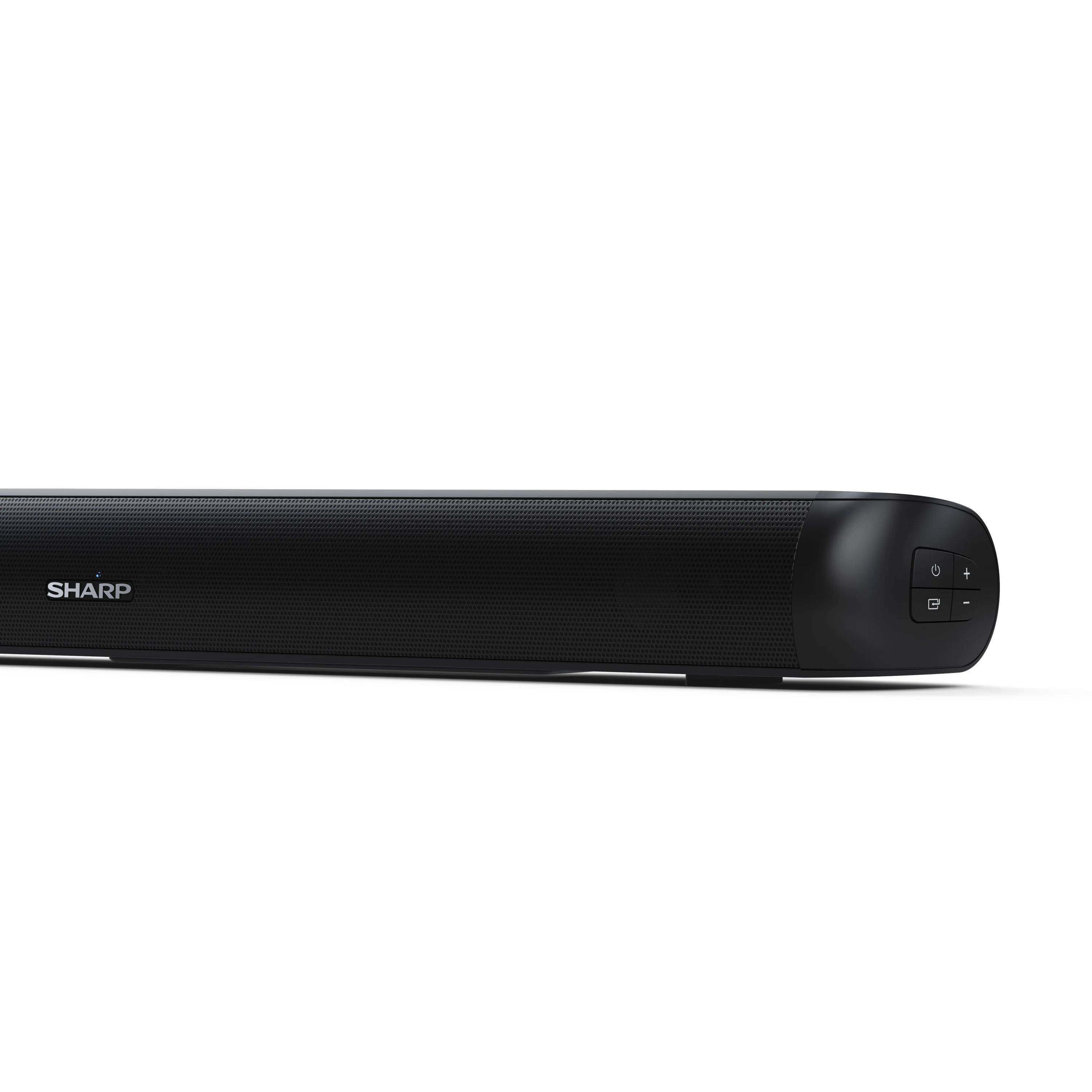 SHARP HT-SB107 – 2.0 kompakte Soundbar – 90W, digitaler optischer Eingang, ideal für TVs & Monitore bis 32 Zoll
