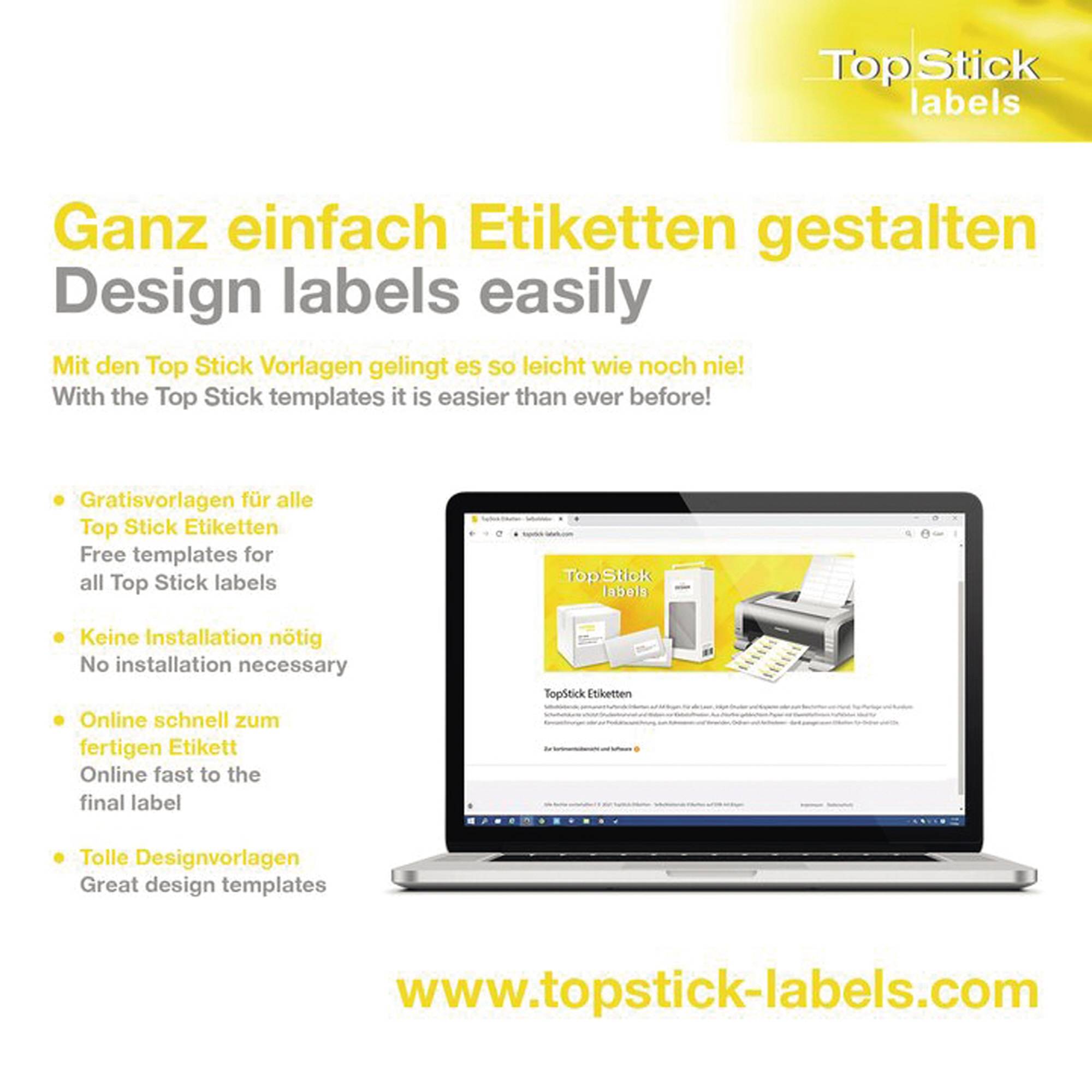 Etikett TopStick 8720 210x297mm weiß 100 St./pack.