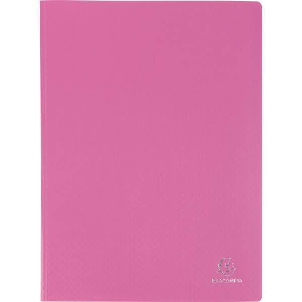 Rosa Hardcover-Notizbuch mit blankem Einband und kleinem geprägtem Logo in der unteren rechten Ecke.