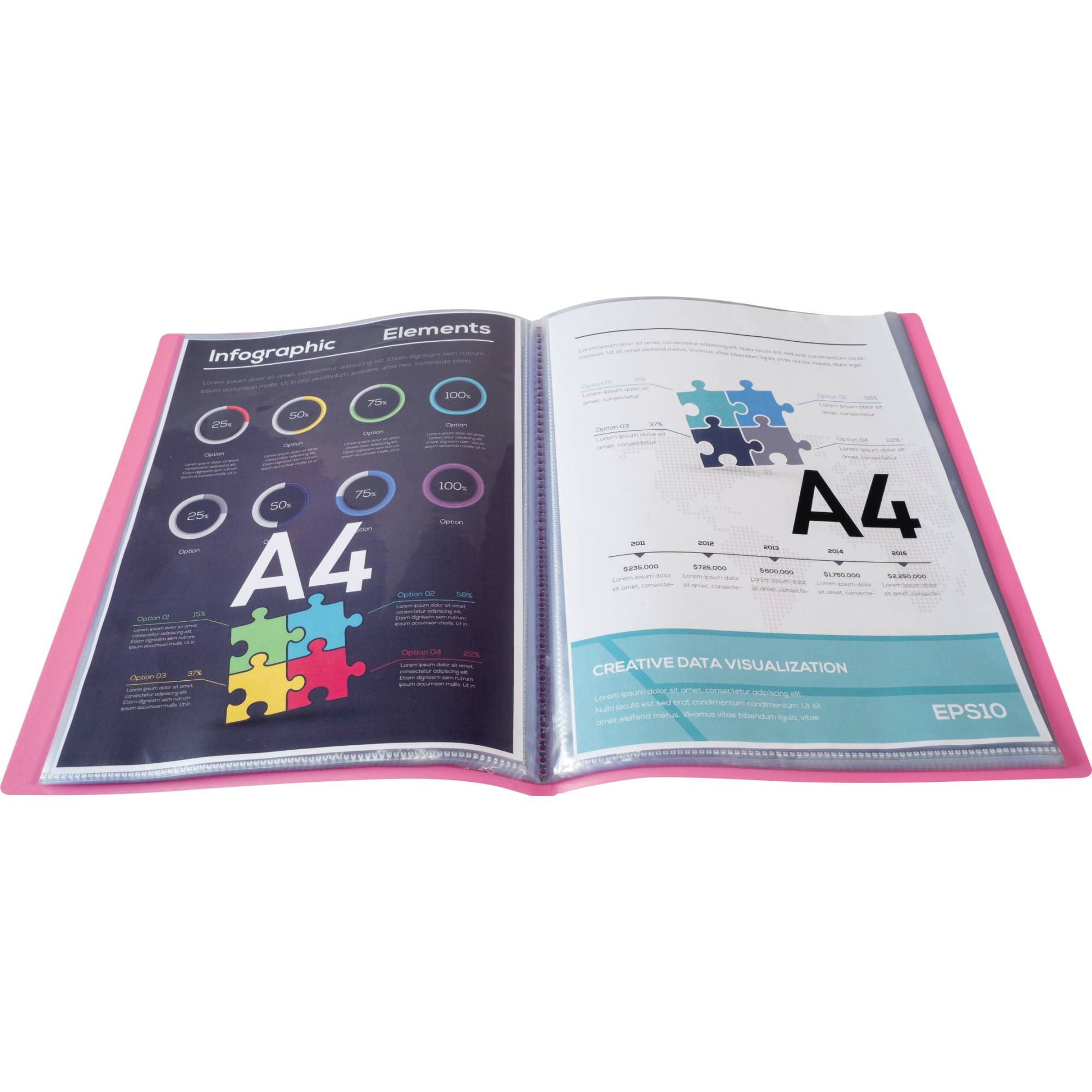 Exacompta Sichtmappe 88227E A4 PP 20Hüllen rosa