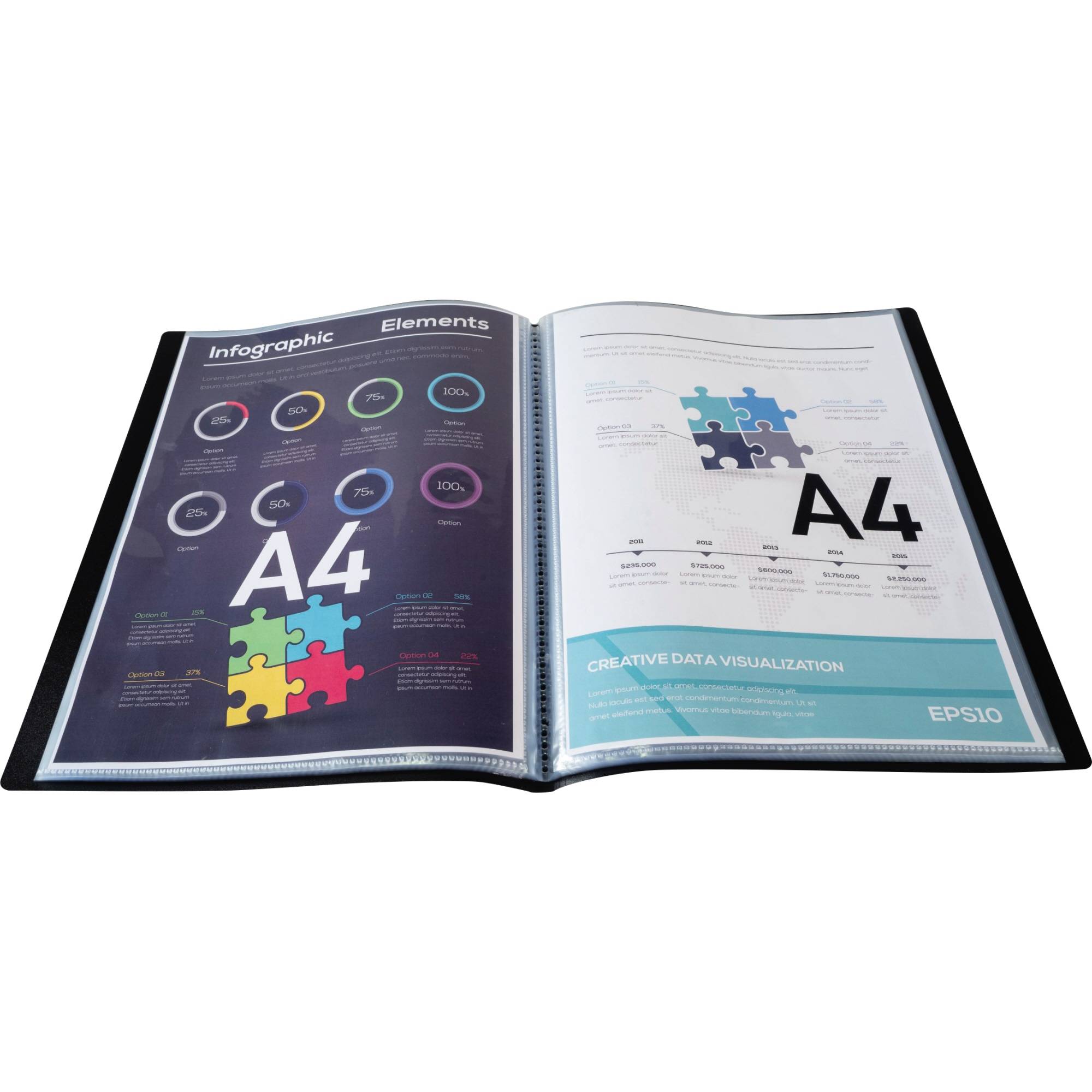 Exacompta Sichtmappe 8821E A4 PP 20Hüllen schwarz