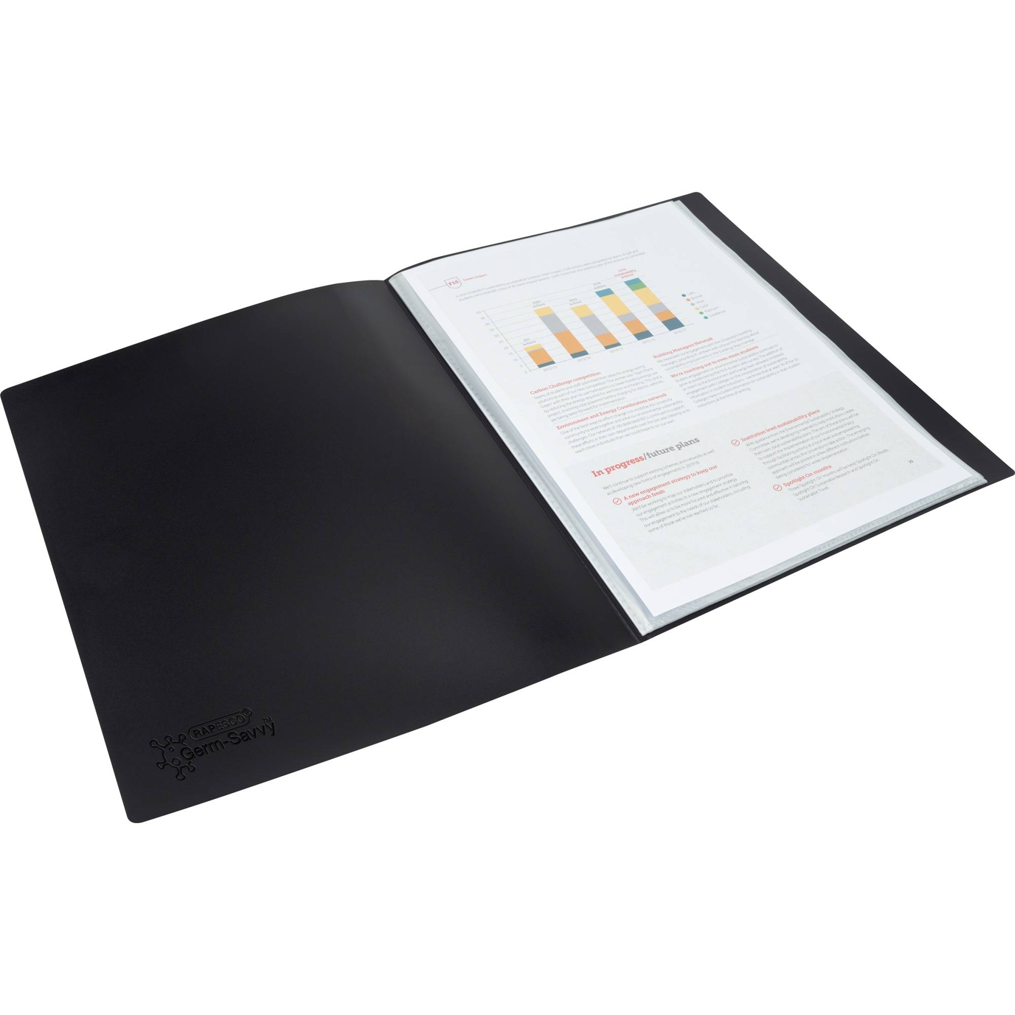 RAPESCO Sichtbuch Germ-Savvy 1643 A4 20Hüllen schwarz 2St.
