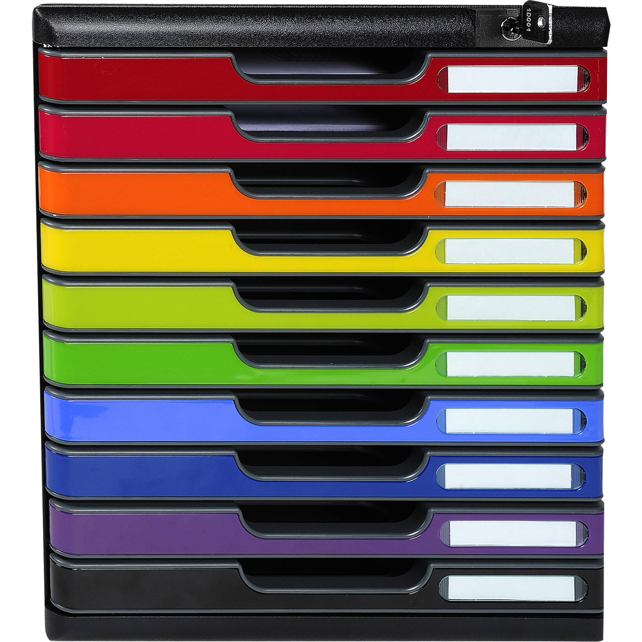 Exacompta Schubladenbox MODULO A4 10 abschließbare Schub Harlekin glossy 332798D