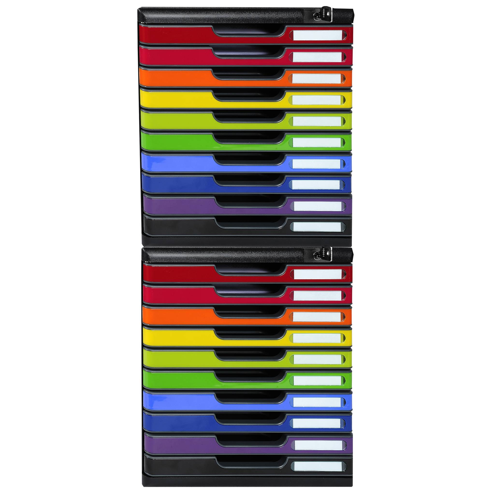 Exacompta Schubladenbox MODULO A4 10 abschließbare Schub Harlekin glossy 332798D