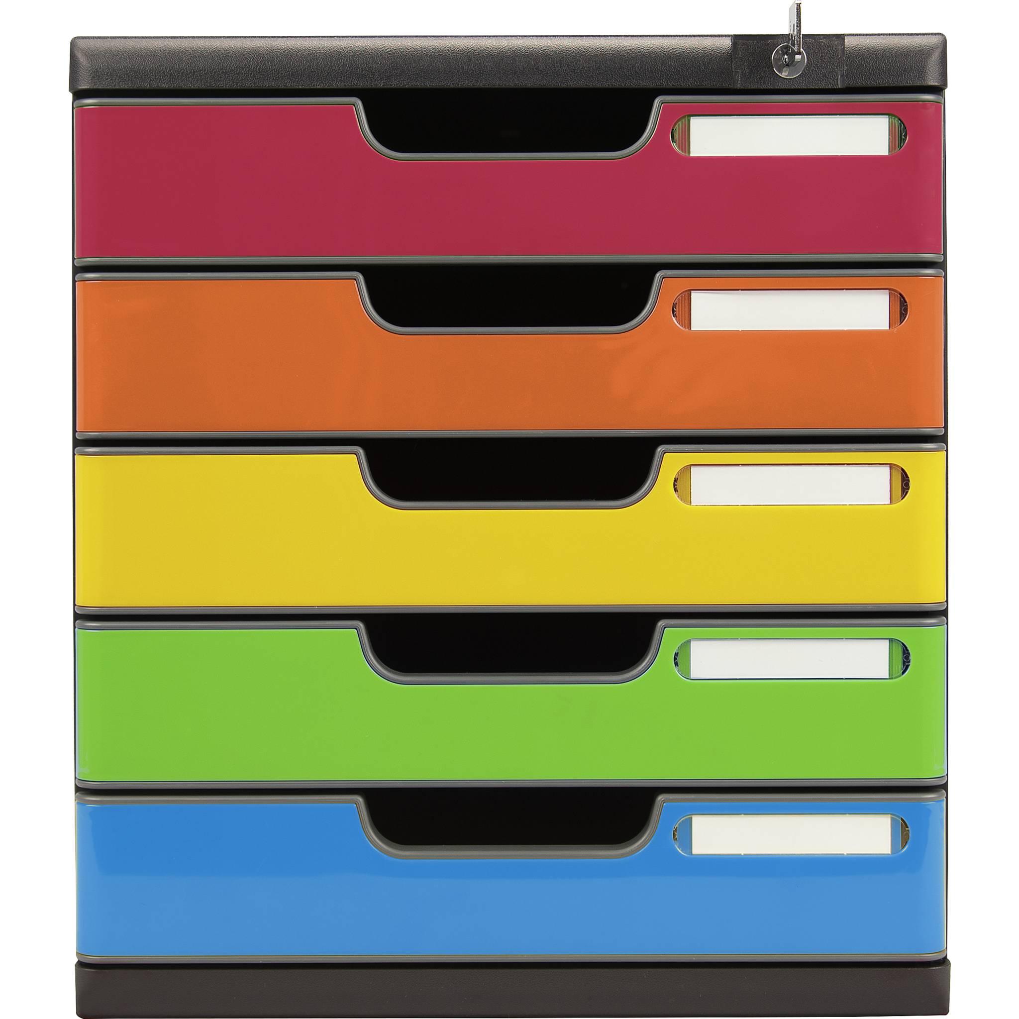 Exacompta Schubladenbox MODULO A4 5 abschließbare Schub Harlekin glossy 331798D