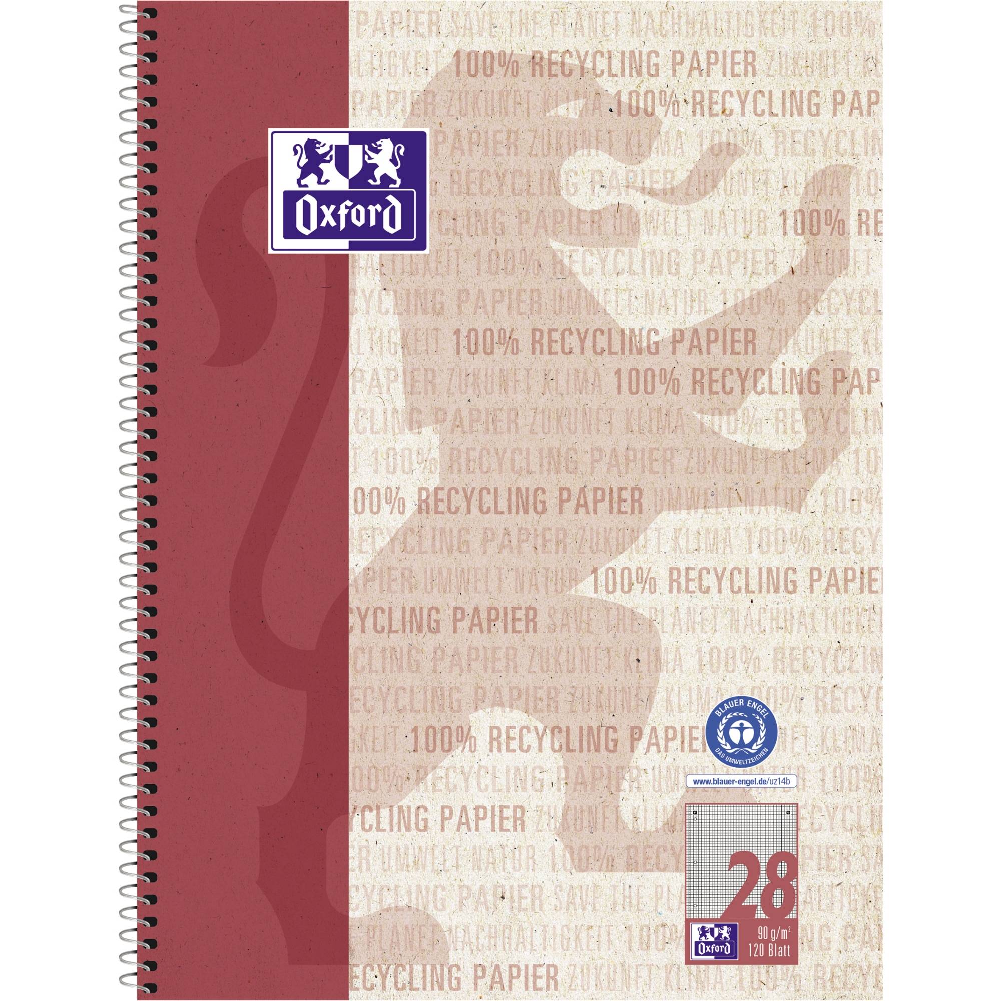 Oxford Collegeblock 400159330 A4+ 120Bl. 90g Doppelrand 4xgel. kar