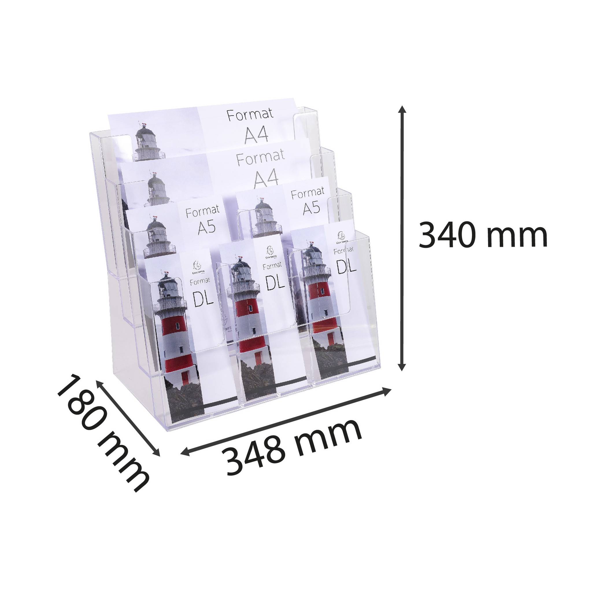 Exacompta Tischprospektständer Multiformat, Exacryl - Kristall - 74258D