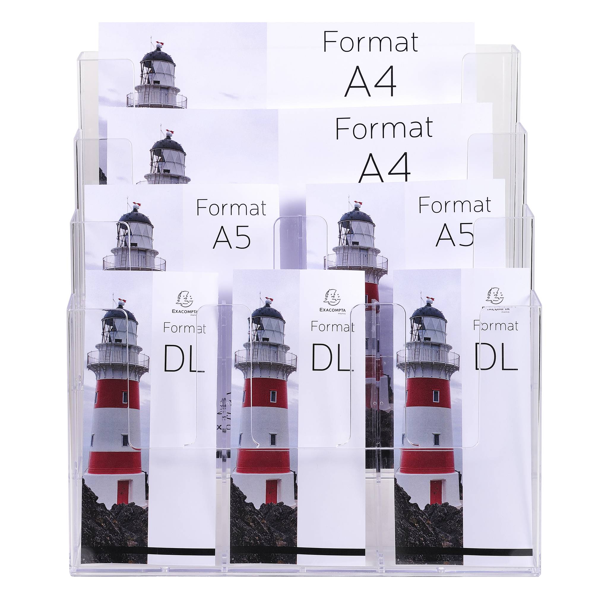 Exacompta Tischprospektständer Multiformat, Exacryl - Kristall - 74258D