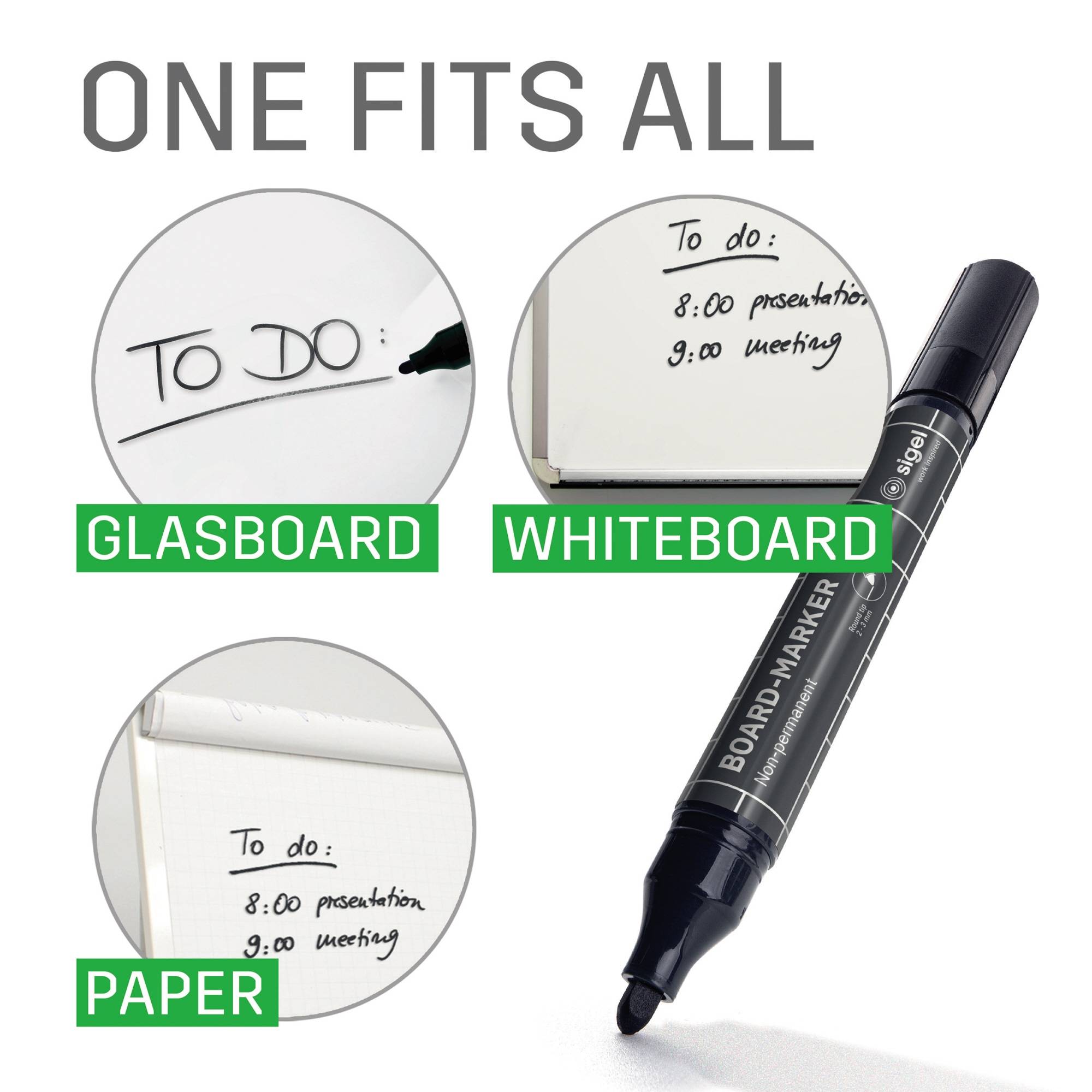 SIGEL Boardmarker BA011 2-3mm sw/tk/ma/or 4 St./Pack.