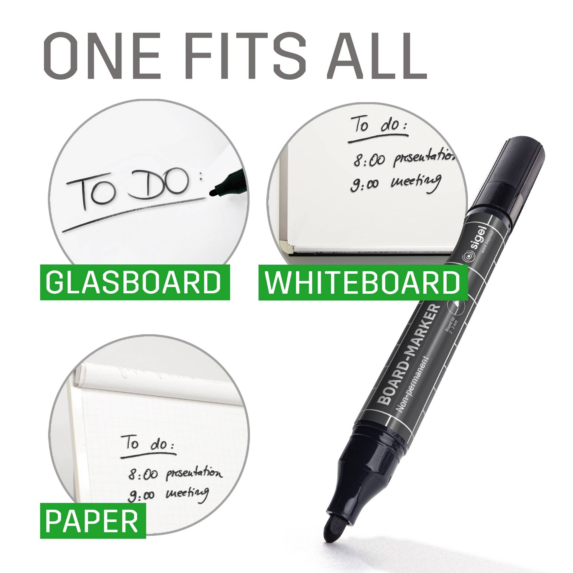 SIGEL Boardmarker BA012 2-3mm schwarz 4 St./Pack.