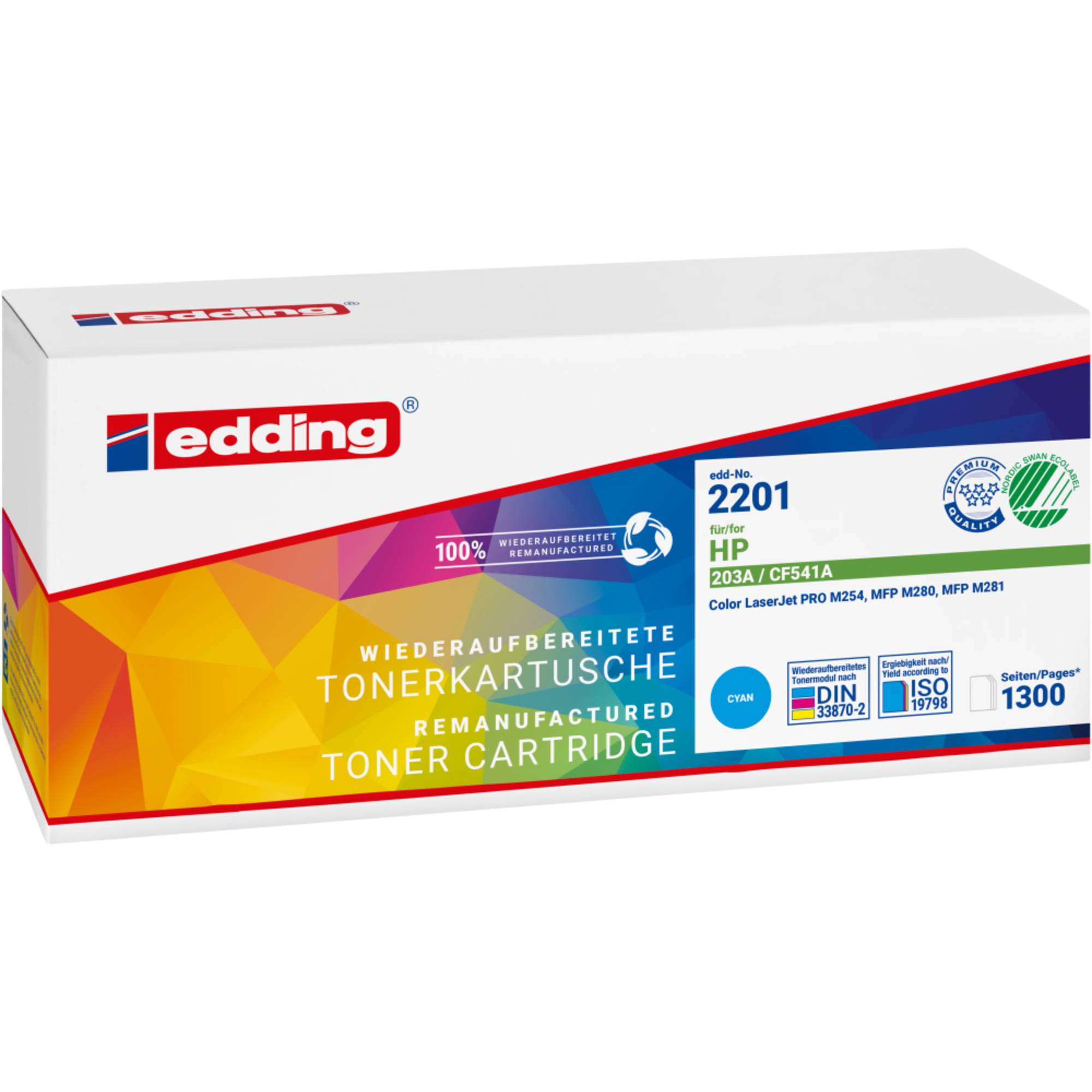 Edding Toner ersetzt HP 203A (CF541A) Kompatibel Cyan 1300 Seiten EDD-2201 18-2201