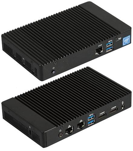 Gigabyte QBiX-Plus-APLA3450-A1 (Intel Celeron N3450, 2x LAN, 2x HDMI, 1x RJ45 COM, VESA) [LÜFTERLOS]