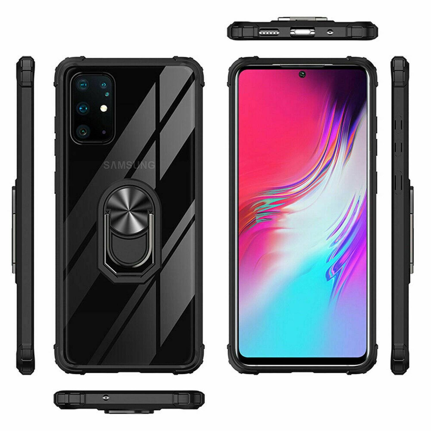 360 Grad Ringhalter Handytasche Abdeckung magnetische Stoßstange Schutzhülle für iPhone 13 Pro Blau
