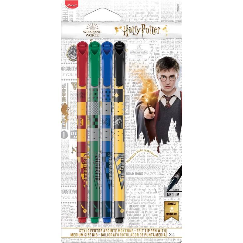Maped Fasermaler HARRY POTTER, 4er Blister
