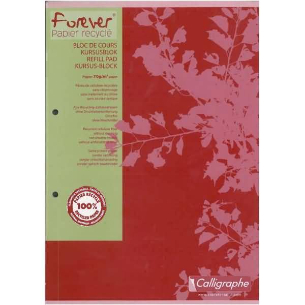 Schreibblock Forever A4 100 Blatt 2-fach gelocht kariert mit Rand