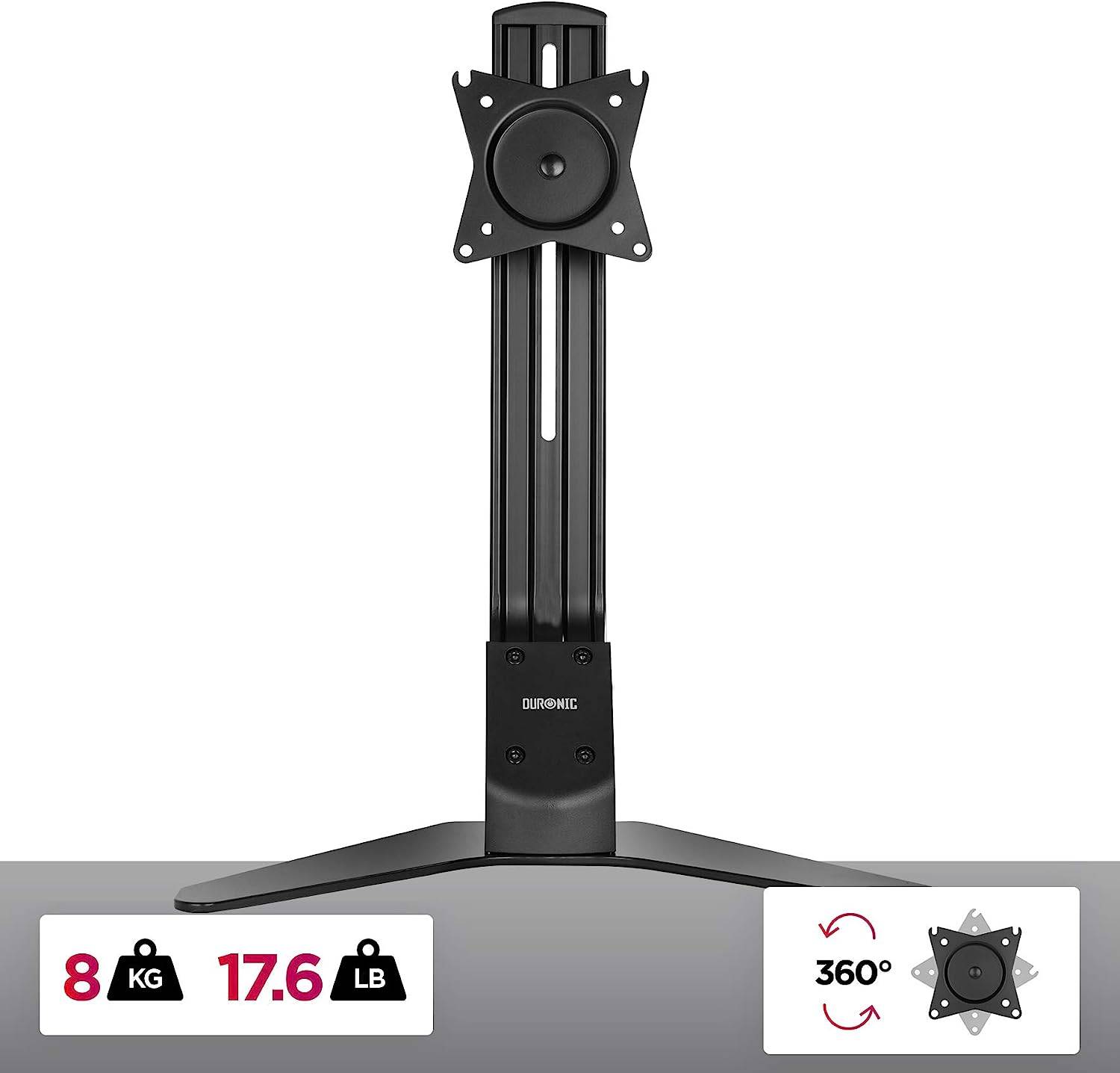 Duronic DM12D1 Monitorfuß bis 27 Zoll - 8kg Kapazität - Verstellbar in Höhe und Neigung - VESA 75/100