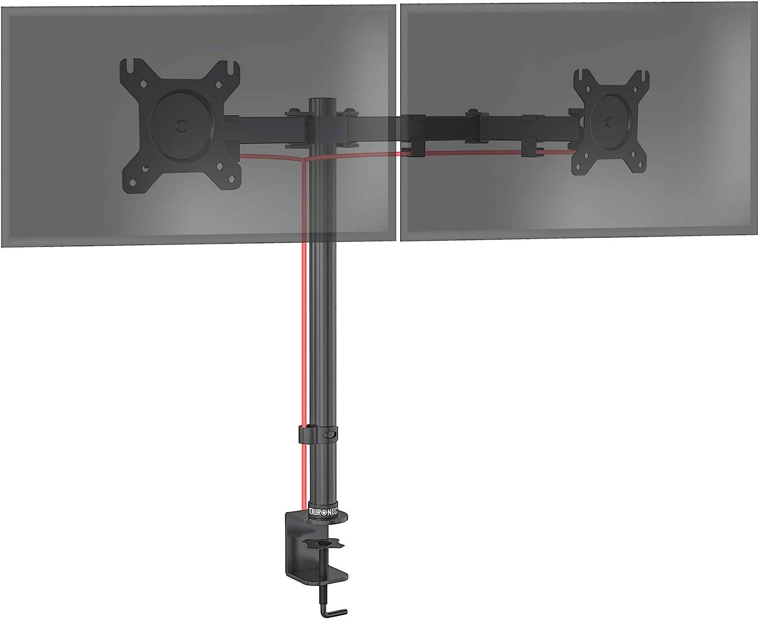 Duronic DM152 Monitorhalterung für zwei 27" - 8kg Kapazität - Verstellbar in Höhe, Neigung und Drehung - VESA 75/100