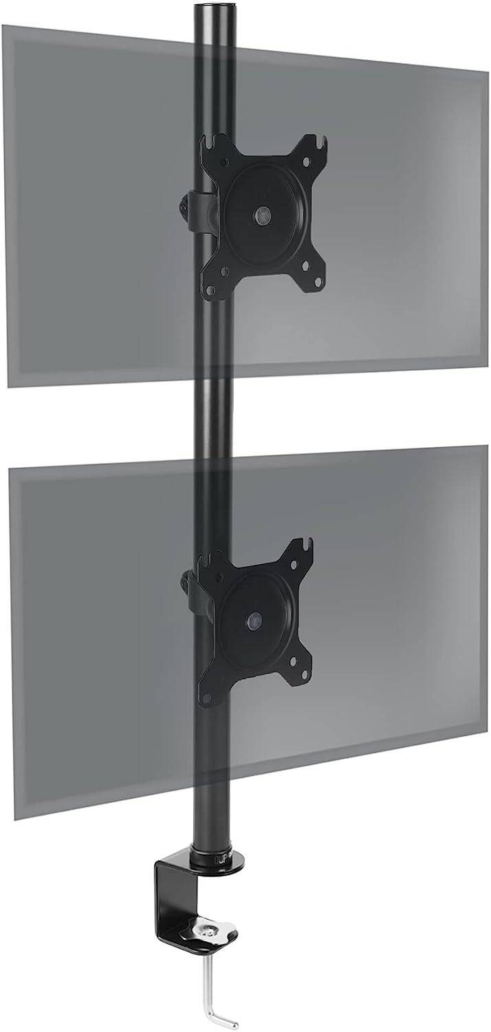 Duronic DM15V2 Monitorhalterung für zwei 32" - 8kg Kapazität - Verstellbar in Höhe, Neigung und Drehung - VESA 75/100