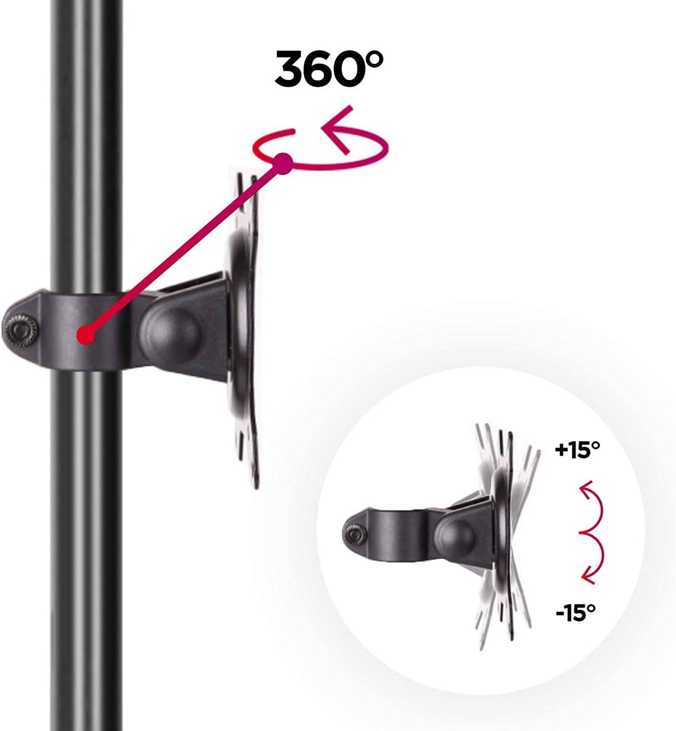 Duronic DM15D1 Monitorfuß für 32 Zoll - 8kg Kapazität - Verstellbar in Höhe, Neigung und Drehung - VESA 75/100