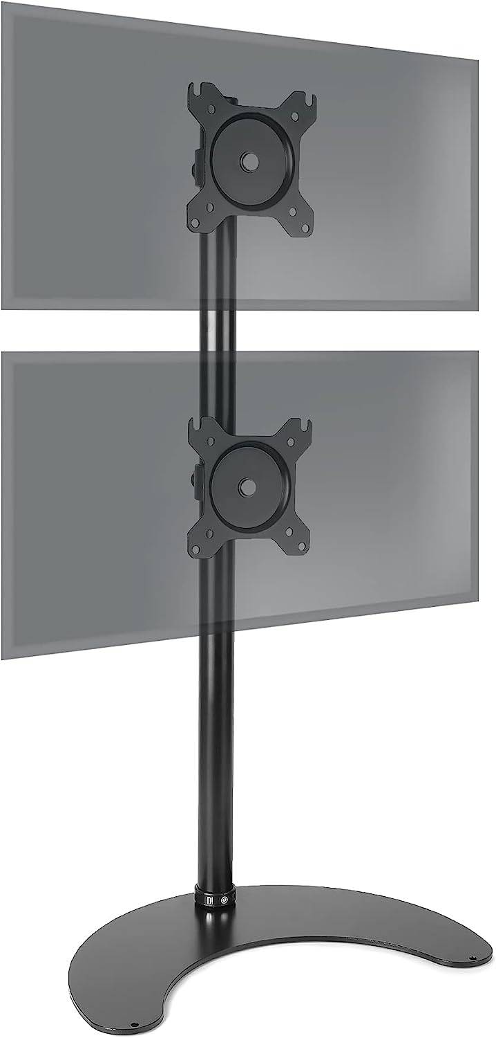 Duronic DM15D2V2 Monitorhalterung für zwei 32" - 8kg Kapazität - Verstellbar in Höhe, Neigung und Drehung - VESA 75/100