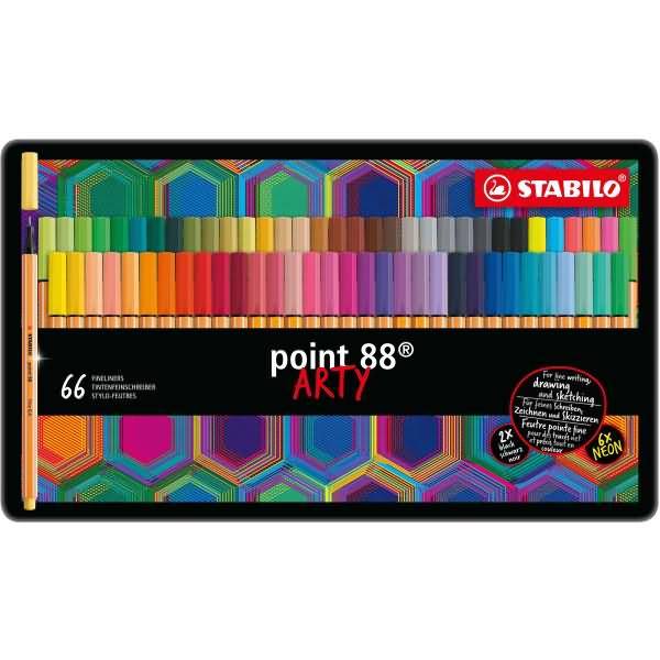Fineliner point 88 Arty Metalletui VE=66 Stifte