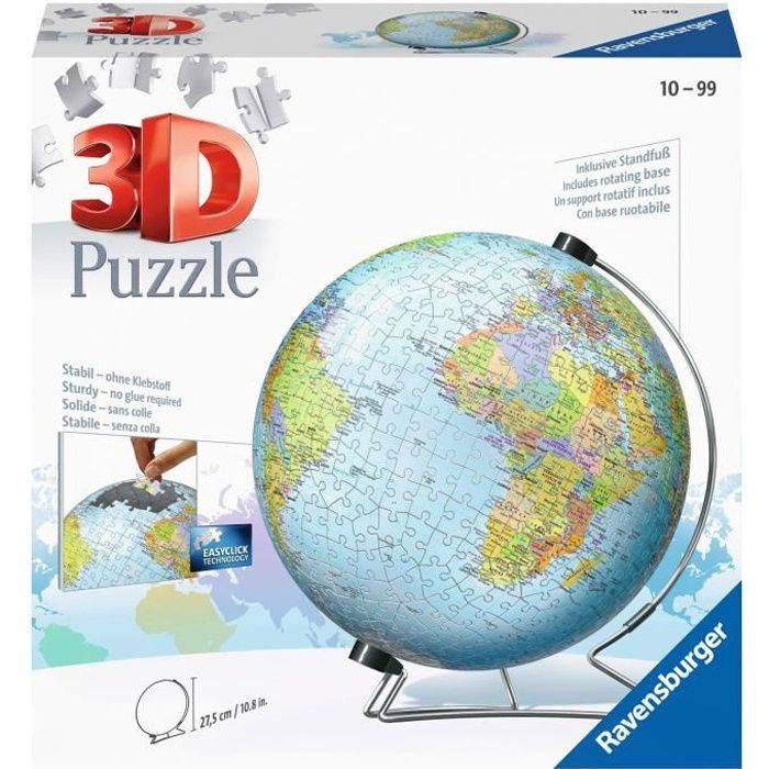 3D Puzzle 540 Teile: Einfarbiger Globus Einzigartig