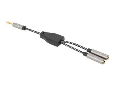 Manhattan Headphone Stereo Audio Y-Splitter Cable, 3.5mm, Aux, 15cm, Male/2x Female, Connects Two Sets of Headphones to