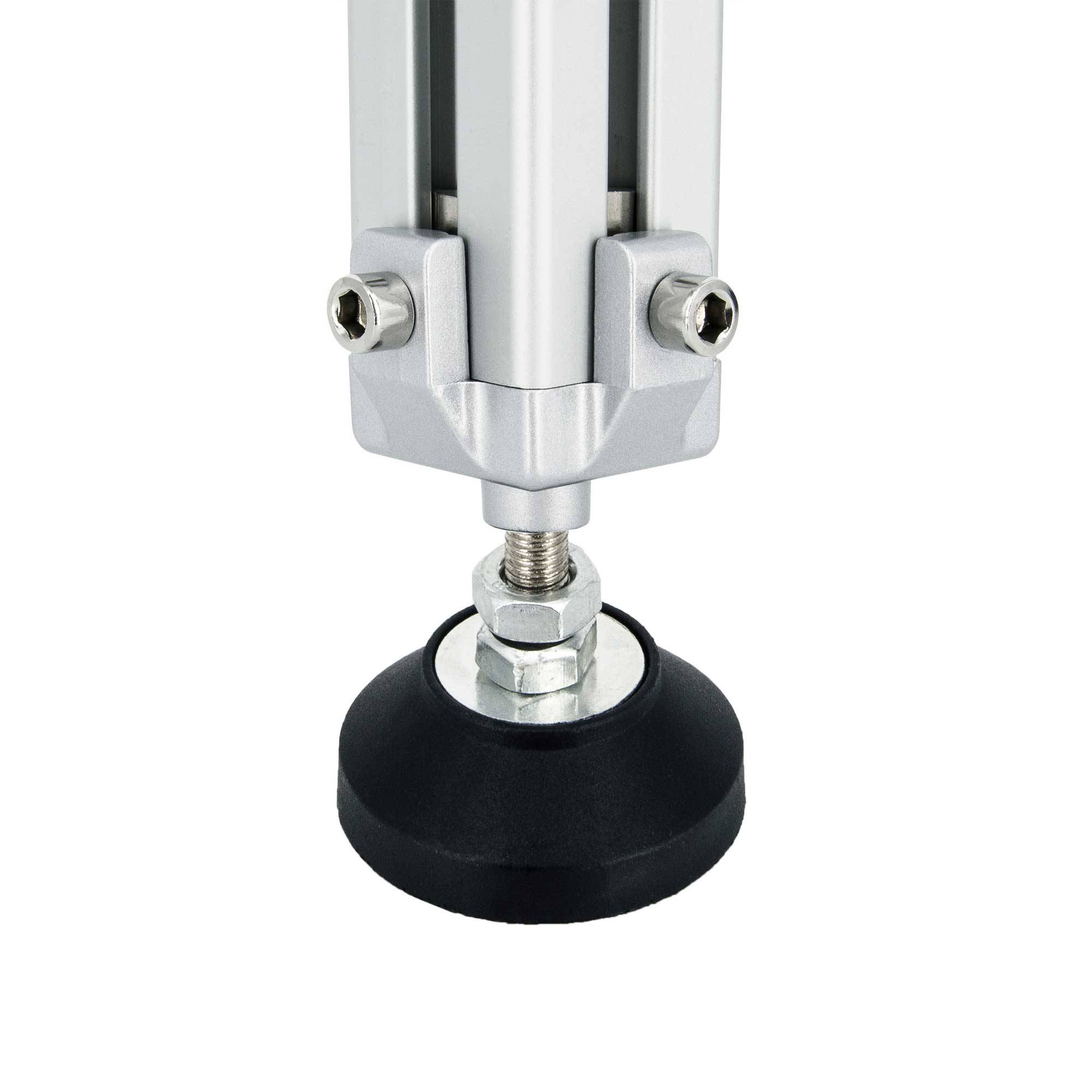 SCHMIDT systemprofile 4x Fußverbinder 40x40mm Nut 8 Stellfuß M8 höhenverstellbar Nivellierfuß Standfuß Aluprofil-Zubehör