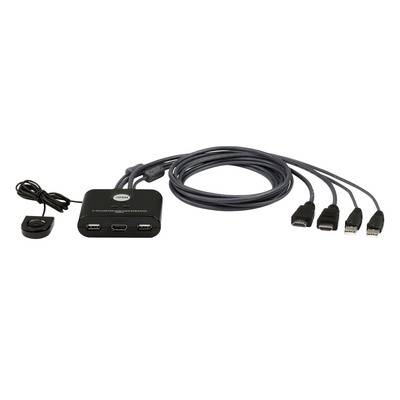 ATEN CS22HF 2-Port USB HDMI Kabel KVM-Switch mit Remote, FHD Signalsteuerung KVM KVM Switches