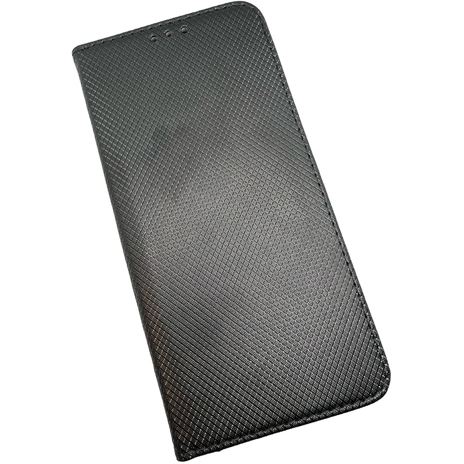 Elegante Buch-Tasche Hülle Smart Magnet für MOTOROLA MOTO G31 Leder Optik Wallet Book-Style Cover Schale in Schwarz
