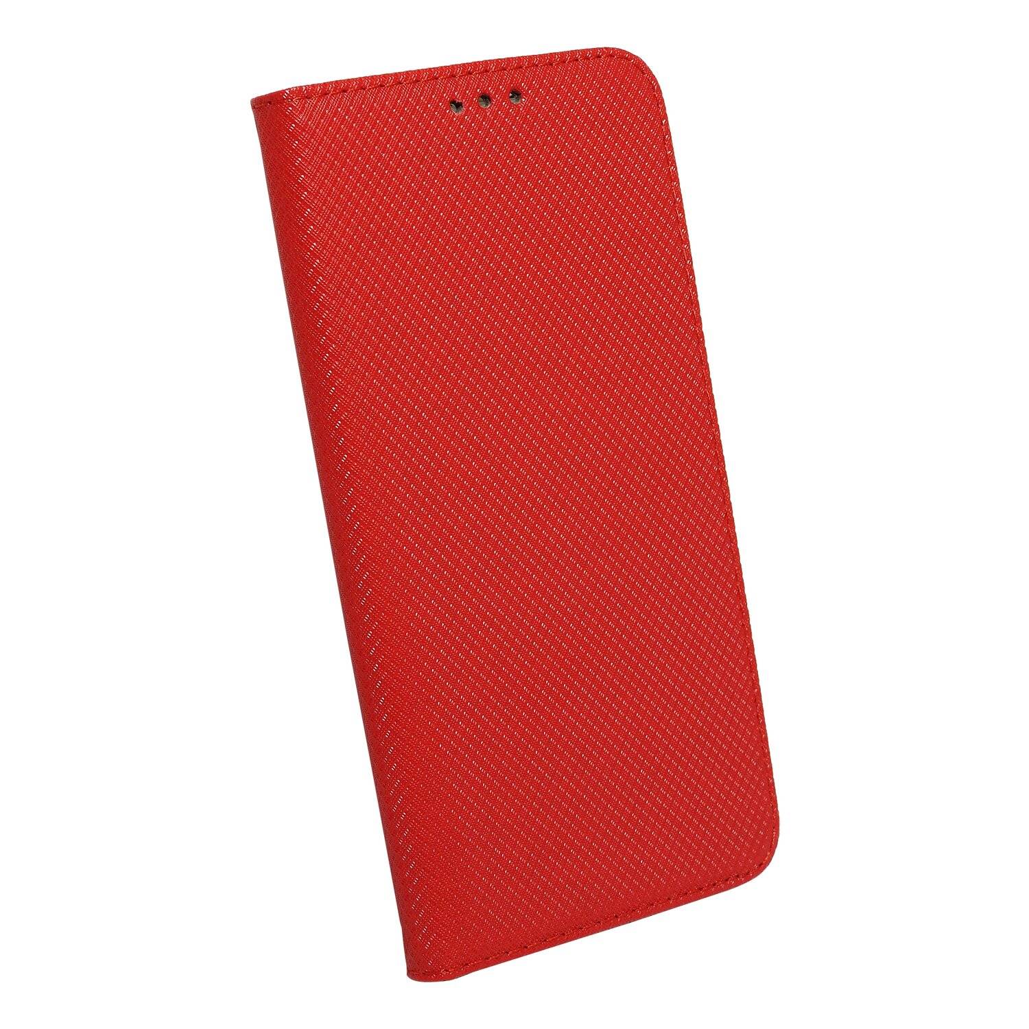 Elegante Buch-Tasche Hülle Smart Magnet für MOTOROLA MOTO G31 Leder Optik Wallet Book-Style Cover Schale in Rot