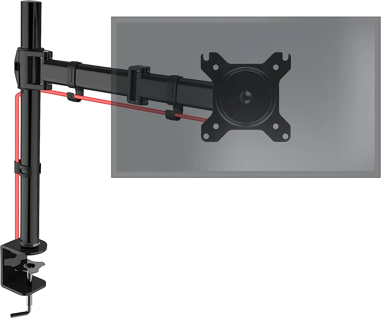 Duronic DM251X3 BK Monitorhalterung für 27" - 8kg Kapazität - Verstellbar in Höhe, Neigung und Drehung - VESA 75/100