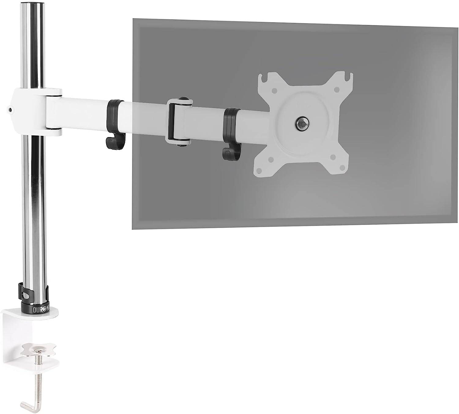 Duronic DM251X3 WE Monitorhalterung für 27" - 8kg Kapazität - Verstellbar in Höhe, Neigung und Drehung - VESA 75/100