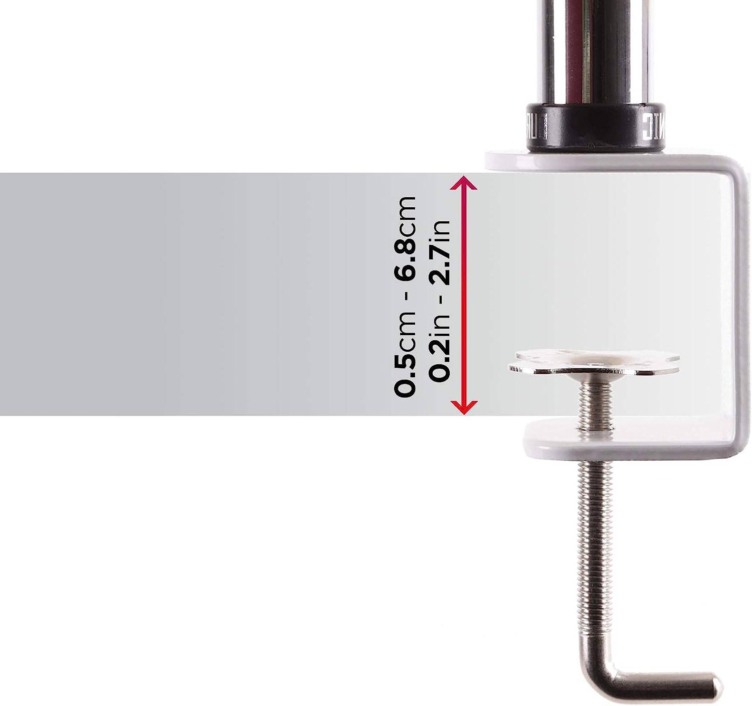 Duronic DM251X3 WE Monitorhalterung für 27" - 8kg Kapazität - Verstellbar in Höhe, Neigung und Drehung - VESA 75/100