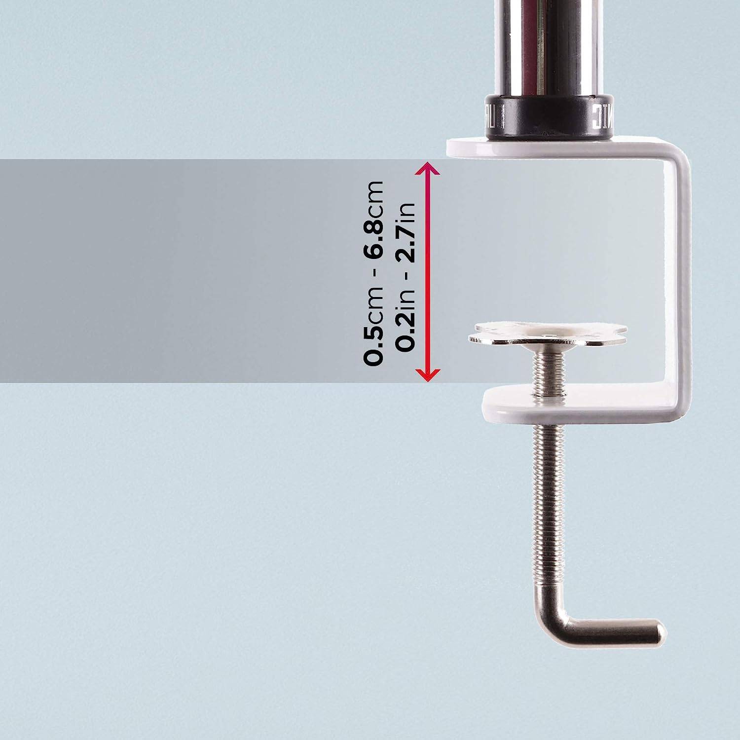 Duronic DM351X3 WE Monitorhalterung für 27" - 10kg Kapazität - Verstellbar in Höhe, Neigung und Drehung - VESA 75/100