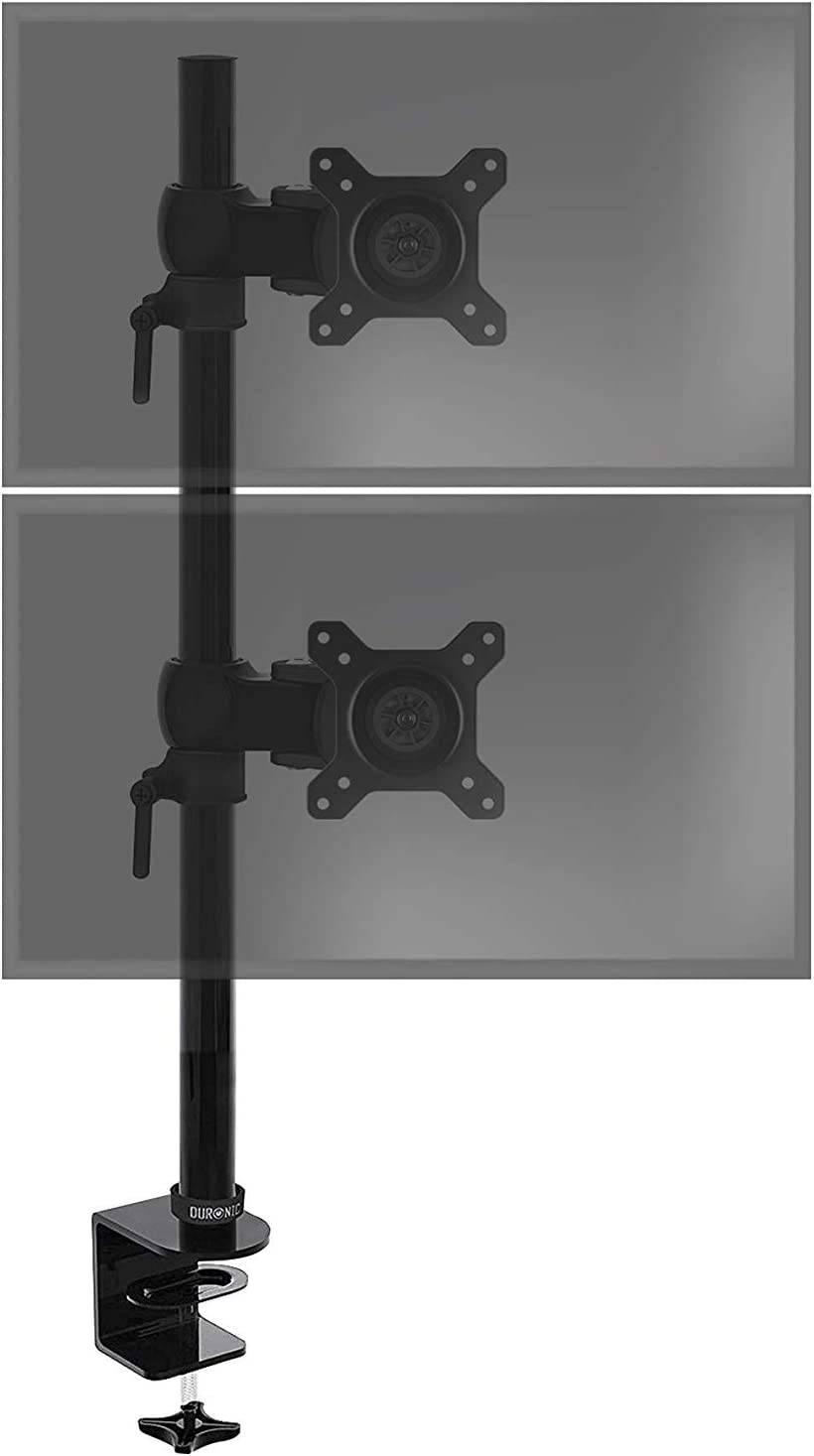 Duronic DM35V2X1 Monitorhalterung für zwei 27" - 8kg Kapazität - Verstellbar in Höhe, Neigung und Drehung - VESA 75/100