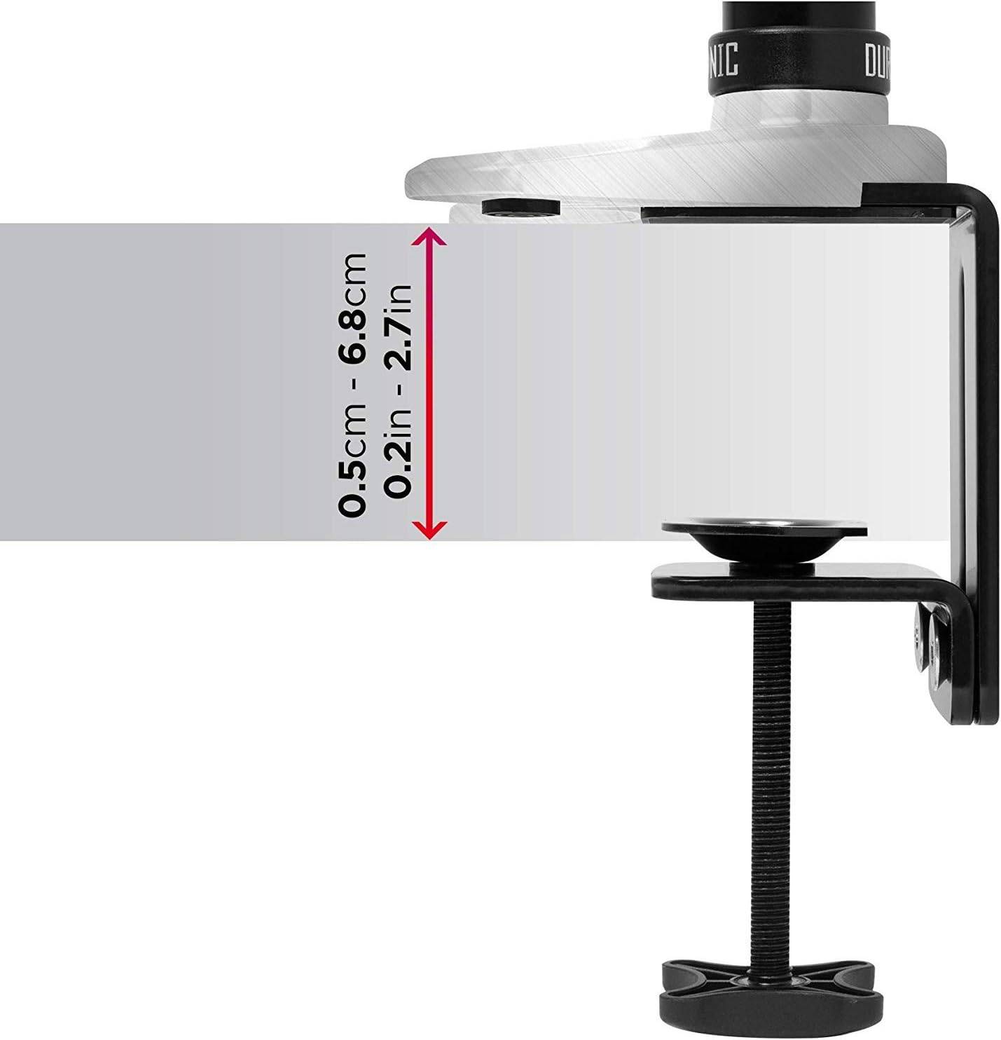 Duronic DM651X2 Monitorhalterung für 27 Zoll - 8kg Kapazität - Verstellbar in Höhe, Neigung und Drehung - VESA 75/100