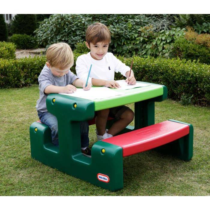 Little Tikes – Junior Picknicktisch – Colori Evergreen – Garten und Indoor