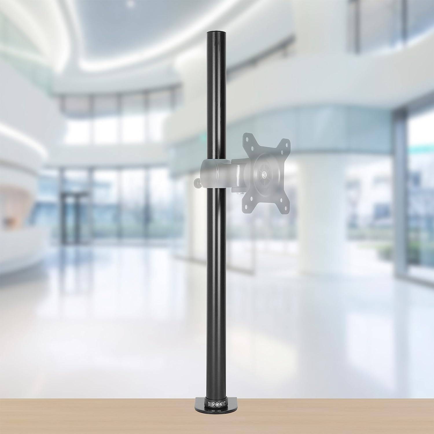 Duronic DM35POLE BK 61 cm Stange - Erweiterung für Monitorhalterung - Große Tischklemme mit Einer Klemme - Verlängerung